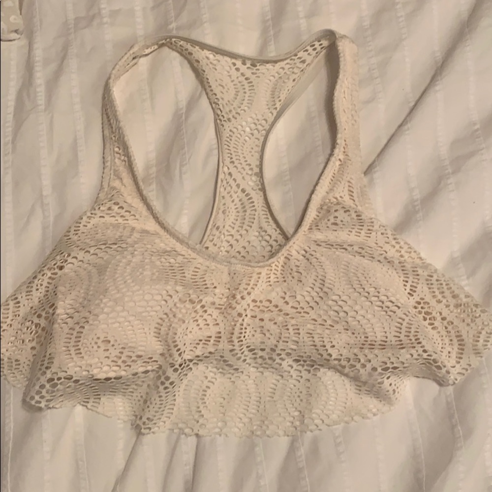 Forever21 Sporty Cream bikini top with lace